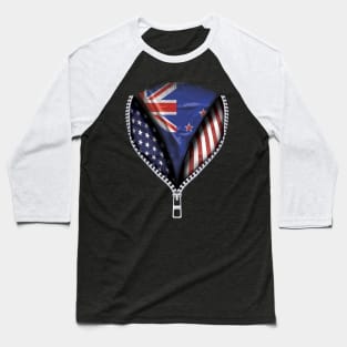 New Zealander Flag  New Zealand Flag American Flag Zip Down - Gift for New Zealander From New Zealand Baseball T-Shirt